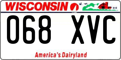 WI license plate 068XVC