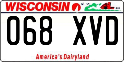 WI license plate 068XVD