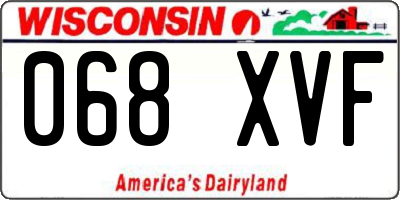 WI license plate 068XVF
