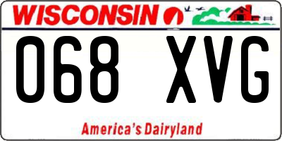 WI license plate 068XVG