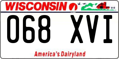 WI license plate 068XVI