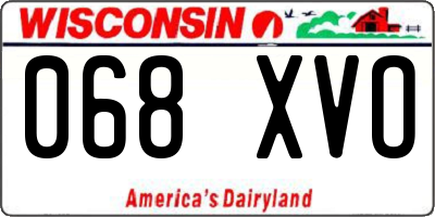 WI license plate 068XVO