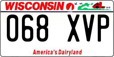 WI license plate 068XVP