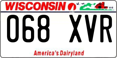 WI license plate 068XVR