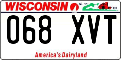 WI license plate 068XVT