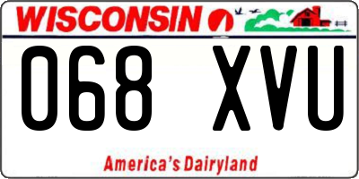 WI license plate 068XVU