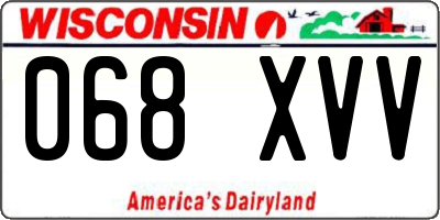 WI license plate 068XVV