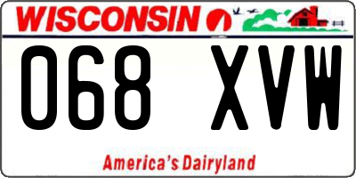 WI license plate 068XVW