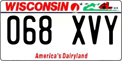 WI license plate 068XVY