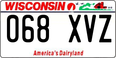 WI license plate 068XVZ