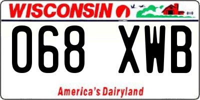 WI license plate 068XWB