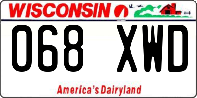 WI license plate 068XWD