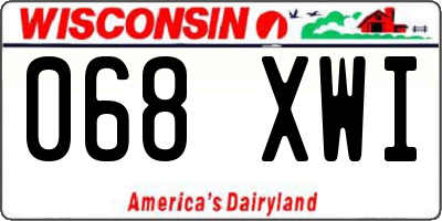 WI license plate 068XWI