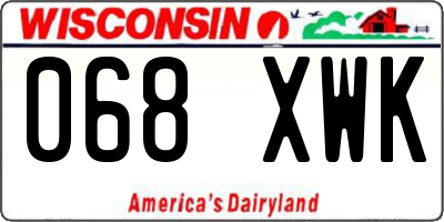 WI license plate 068XWK