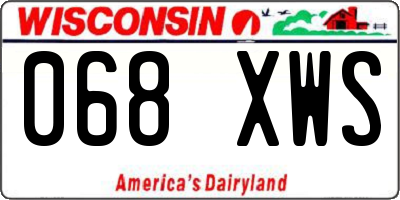 WI license plate 068XWS