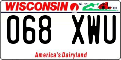 WI license plate 068XWU