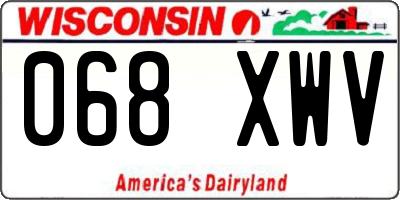 WI license plate 068XWV