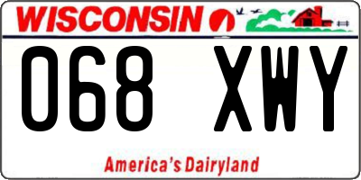 WI license plate 068XWY
