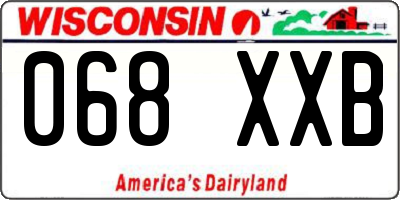 WI license plate 068XXB