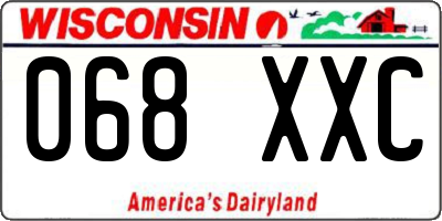 WI license plate 068XXC