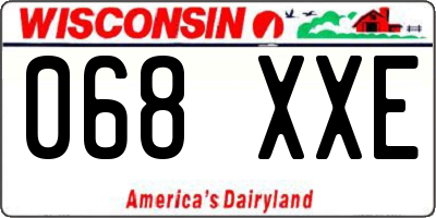 WI license plate 068XXE