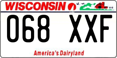 WI license plate 068XXF