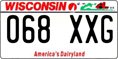 WI license plate 068XXG