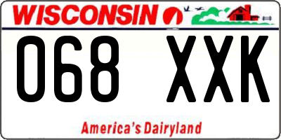 WI license plate 068XXK