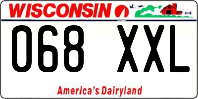 WI license plate 068XXL