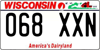 WI license plate 068XXN