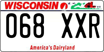WI license plate 068XXR
