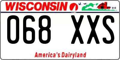 WI license plate 068XXS