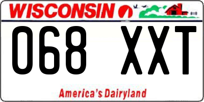 WI license plate 068XXT