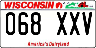 WI license plate 068XXV