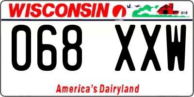 WI license plate 068XXW