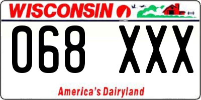 WI license plate 068XXX