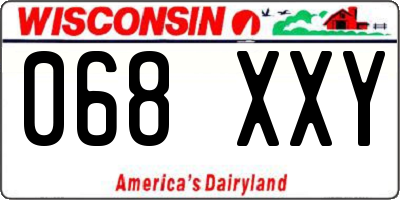 WI license plate 068XXY