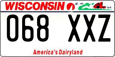 WI license plate 068XXZ