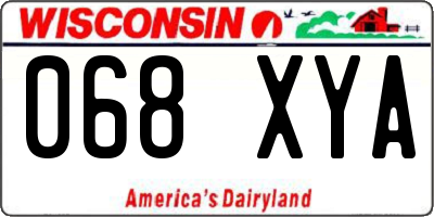 WI license plate 068XYA
