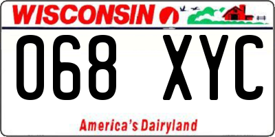 WI license plate 068XYC
