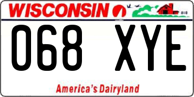 WI license plate 068XYE