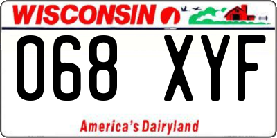 WI license plate 068XYF