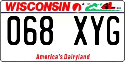 WI license plate 068XYG