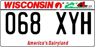 WI license plate 068XYH