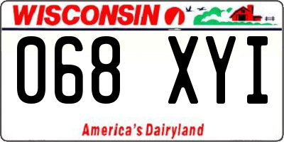 WI license plate 068XYI