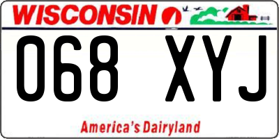 WI license plate 068XYJ