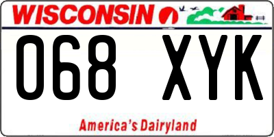 WI license plate 068XYK