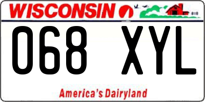 WI license plate 068XYL