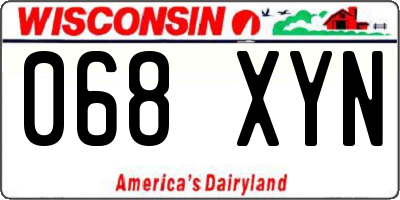 WI license plate 068XYN