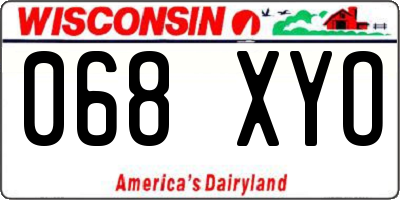 WI license plate 068XYO